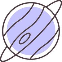 Planet Linie gestalten Farben Symbol vektor