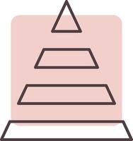 Pyramide Linie gestalten Farben Symbol vektor