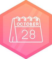 28: e av oktober lutning polygon ikon vektor