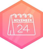 24:e av november lutning polygon ikon vektor