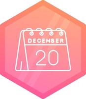 20:e av december lutning polygon ikon vektor