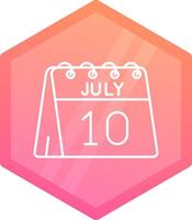 10:e av juli lutning polygon ikon vektor