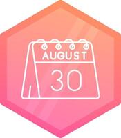 30 von August Gradient Polygon Symbol vektor