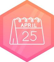 25 von April Gradient Polygon Symbol vektor