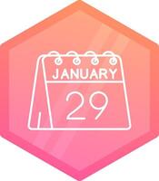 29 von Januar Gradient Polygon Symbol vektor