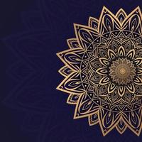 mandala design med blommig gyllene blomma gratis vektor