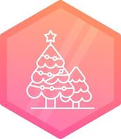 jul träd lutning polygon ikon vektor