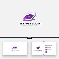 Mein Geschichtenbuch und Home-Logo-Designs kostenlose Visitenkarte vektor