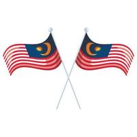 malaysiska flaggor i stolpar vektor