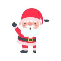 Weihnachtsmann-Cartoon-Figur mit leerem Schild zum Dekorieren von Weihnachtsgrußkarten vektor