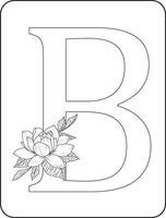 Blumen- Alphabet Brief bmit Hand gezeichnet Blumen und Blätter zum Hochzeit Einladung Gruß Karte vektor