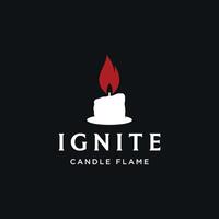 einfach Kerze Flamme Logo Vorlage Design mit ein kreativ und modern Konzept. vektor