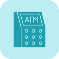 Geldautomat Maschine Glyphe Tritonus Symbol vektor
