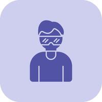 virtuell glasögon glyf triton ikon vektor