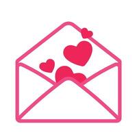 Liebe Brief im Briefumschlag Linie Kunst Gekritzel Symbol Clip Art Zeichnung Valentinstag Element Vektor Illustration