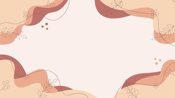 abstrakt braun Pastell- Hintergrund mit Blumen- organisch Formen. Vektor Illustration zum Präsentationen, Abdeckungen, Banner, Poster, Vorlagen, und Andere