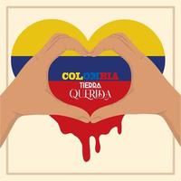 Kolumbien Hände Herz vektor