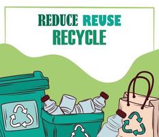 Reduzieren Sie die Wiederverwendung Recycling-Flyer vektor