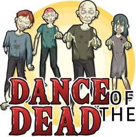 dance of the dead banderoll med läskiga zombies vektor