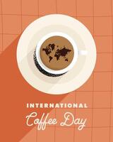 internationella kaffedagen vykort vektor