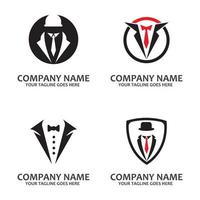 schwarze Mafia-Männer-Smoking-Symbol-Vektor-Logo