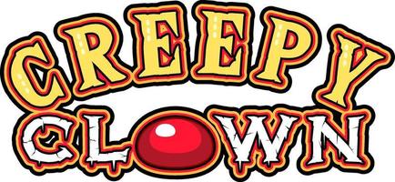 gruseliges Clown-Wort-Logo für Halloween vektor