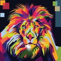 färgglada lejonhuvud illustration