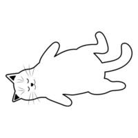 süß komisch Fett Katze. Gekritzel linear Haustier Charakter. vektor