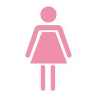 kvinna kön symbol. badrum glyf ikon i rosa Färg. toalett flicka platt ikon. vektor