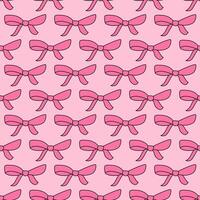 Söt rosa bågar sömlös mönster. y2k flickaktigt bakgrund, omslag papper, bakgrund. retro årgång färger. vektor