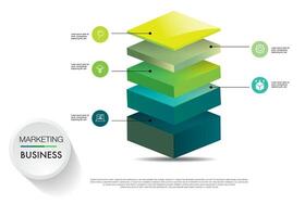 Infografik Vorlage 5 Schritt zum Geschäft Richtung, vektor