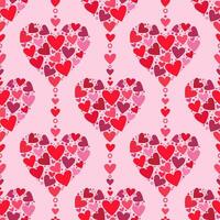 illustration av en sömlös mönster i de form av skön hjärtan. söt romantisk skriva ut med skön hjärtan. de textur av de festlig bakgrund för hjärtans dag, romantisk bröllop design. vektor