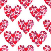 Illustration von ein nahtlos Muster im das bilden von schön Herzen. süß romantisch drucken mit schön Herzen. das Textur von das festlich Hintergrund zum Valentinstag Tag, romantisch Hochzeit Design. vektor