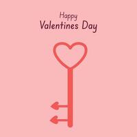 valentines dag illustration med kärlek nyckel vektor