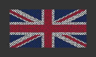 Matze Muster großartig Großbritannien Flagge auf das schwarz Hintergrund zum Hintergrund Dekoration vektor