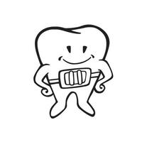 Hosenträger auf Zähne Oral Hygiene, Vektor