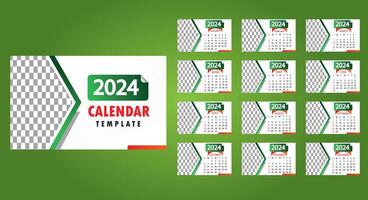 Vektor modern 2024 Kalender Vorlage
