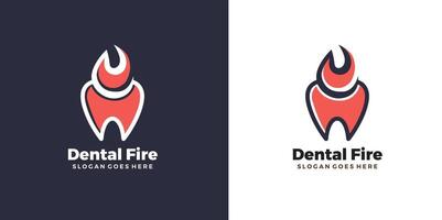 Feuer Dental Logo Design kostenlos Vektor