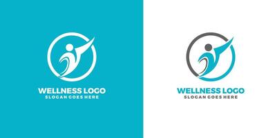 wellness hälsa och apotek logotyp design begrepp vektor mall. proffs vektor