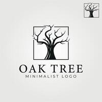 Eiche Baum Kofferraum Logo Vektor Illustration Design, Symbol und Symbol minimalistisch