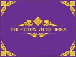thailändisch Muster golden Asien Kultur Design Element zum schmücken Rand Rahmen Karte vektor