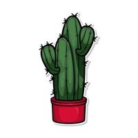 söt kaktus klotter tecknad serie illustration konst vektor