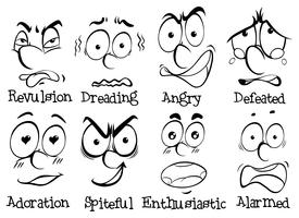 Menschliche Gesichter mit unterschiedlichen Emotionen vektor