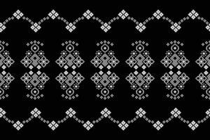 etnisk geometrisk tyg mönster korsa stitch.ikat broderi etnisk orientalisk pixel mönster svart bakgrund. abstrakt, vektor, illustration. textur, kläder, ram, dekoration, motiv, siden tapet. vektor