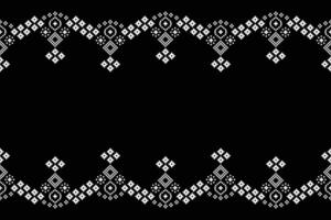 ethnisch geometrisch Stoff Muster Kreuz Stich.ikat Stickerei ethnisch orientalisch Pixel Muster schwarz Hintergrund. abstrakt, vektor, illustration. Textur, Kleidung, Rahmen, Dekoration, Motive, Seide Hintergrund. vektor