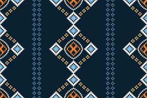 traditionell ethnisch Motive Ikat geometrisch Stoff Muster Kreuz Stich.ikat Stickerei ethnisch orientalisch Pixel Marine Blau Hintergrund. abstrakt, vektor, illustration. Textur, Schal, Dekoration, Tapete. vektor