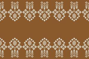 etnisk geometrisk tyg mönster korsa stitch.ikat broderi etnisk orientalisk pixel mönster brun bakgrund. abstrakt, vektor, illustration. textur, kläder, halsduk, dekoration, motiv, siden tapet. vektor