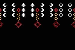 etnisk geometrisk tyg mönster korsa stitch.ikat broderi etnisk orientalisk pixel mönster svart bakgrund. abstrakt, vektor, illustration. textur, kläder, ram, dekoration, motiv, siden tapet. vektor