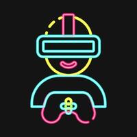 ikon virtuell verklighet. esports gaming element. ikoner i neon stil. Bra för grafik, affischer, logotyp, reklam, infografik, etc. vektor