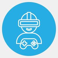 ikon virtuell verklighet. esports gaming element. ikoner i blå runda stil. Bra för grafik, affischer, logotyp, reklam, infografik, etc. vektor